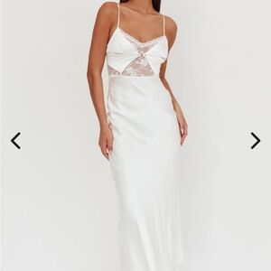 Elegant White Lace Midi Dress